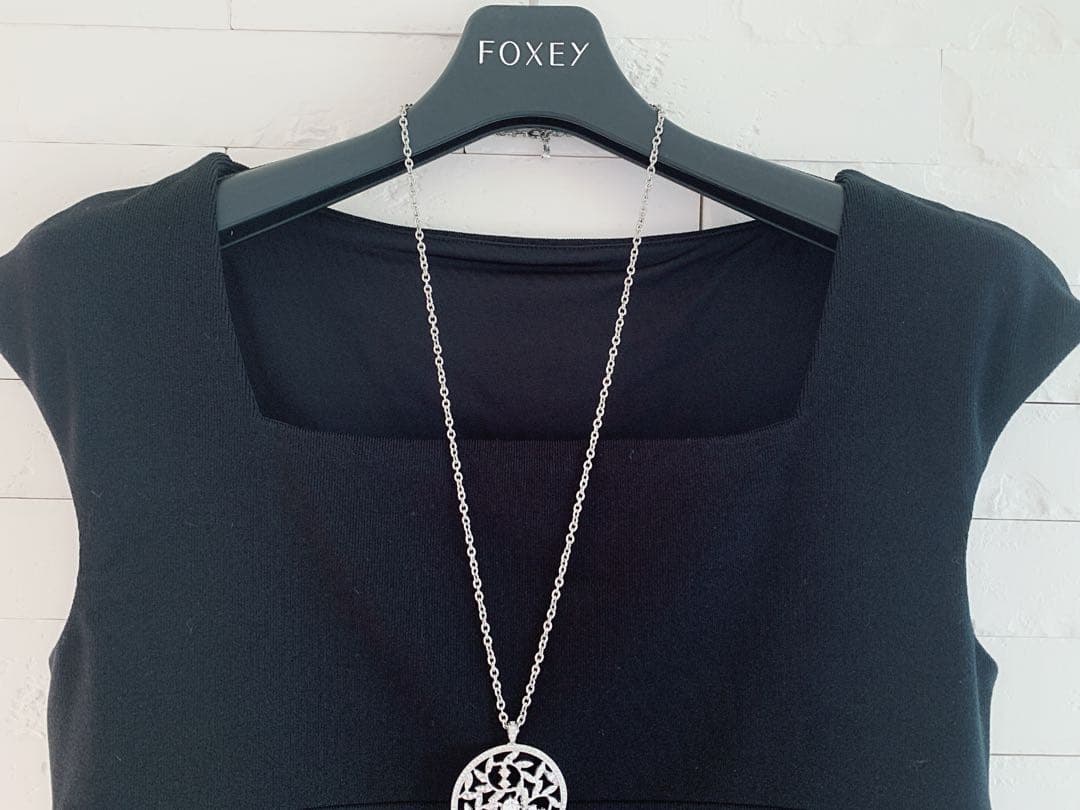 ★美品★FOXEY/フォクシータンクトップ 小顔タンク ストレッチリブ38