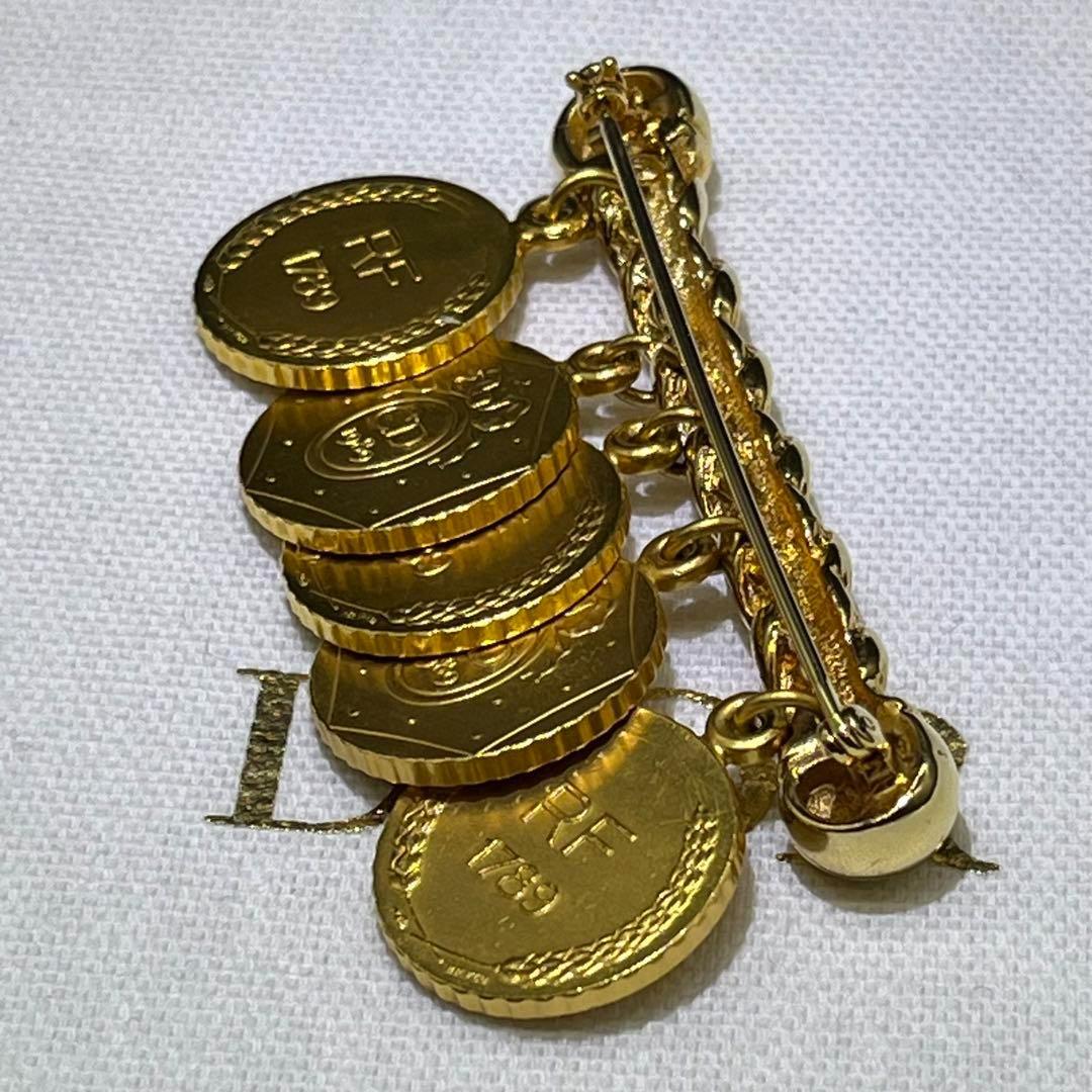 【極美品】クリスチャンディオール　ブローチ　　ゴールド　ビンテージ