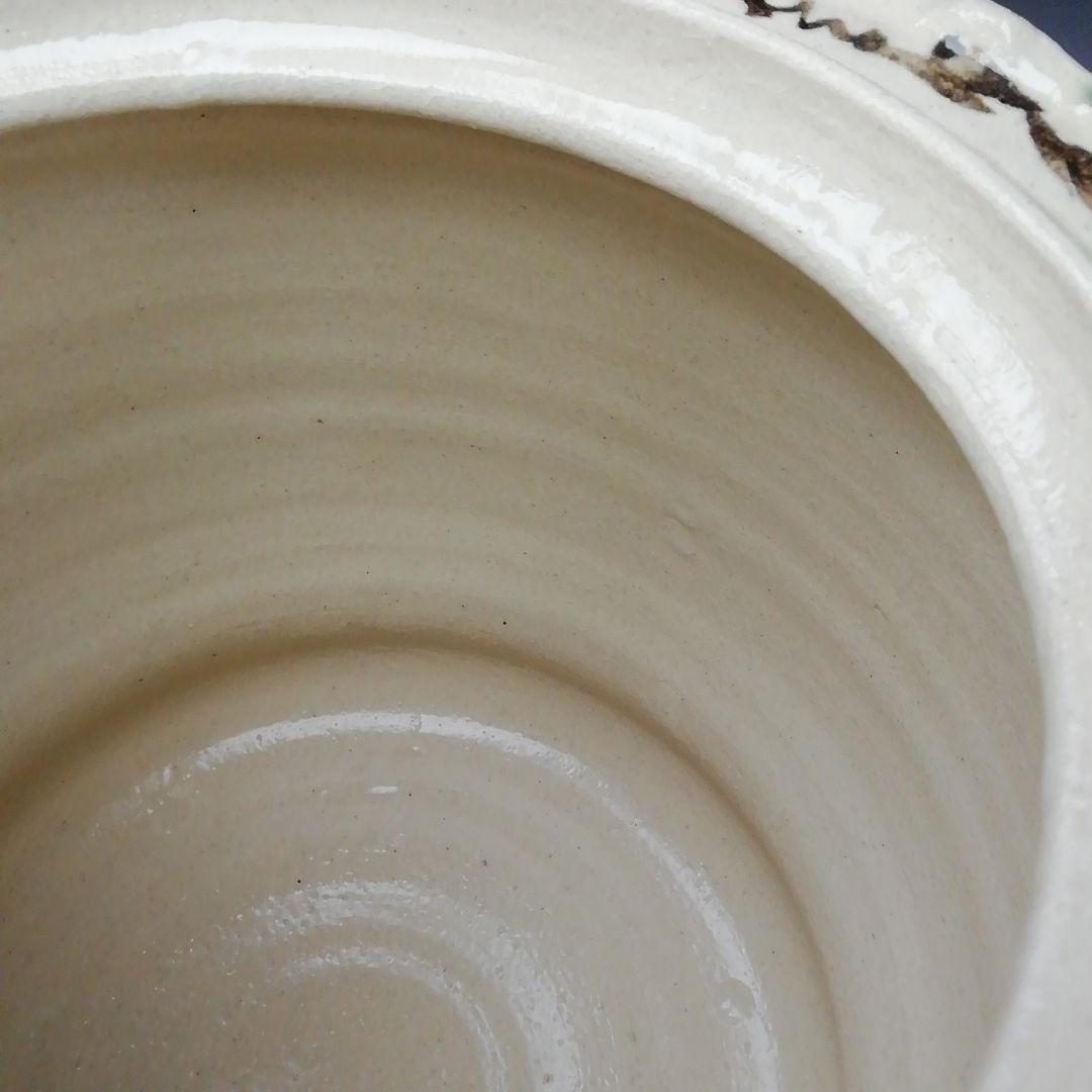 Ｔ１９２　水指　『弥七田織部』『桃山窯　林英仁』　共箱　茶道具