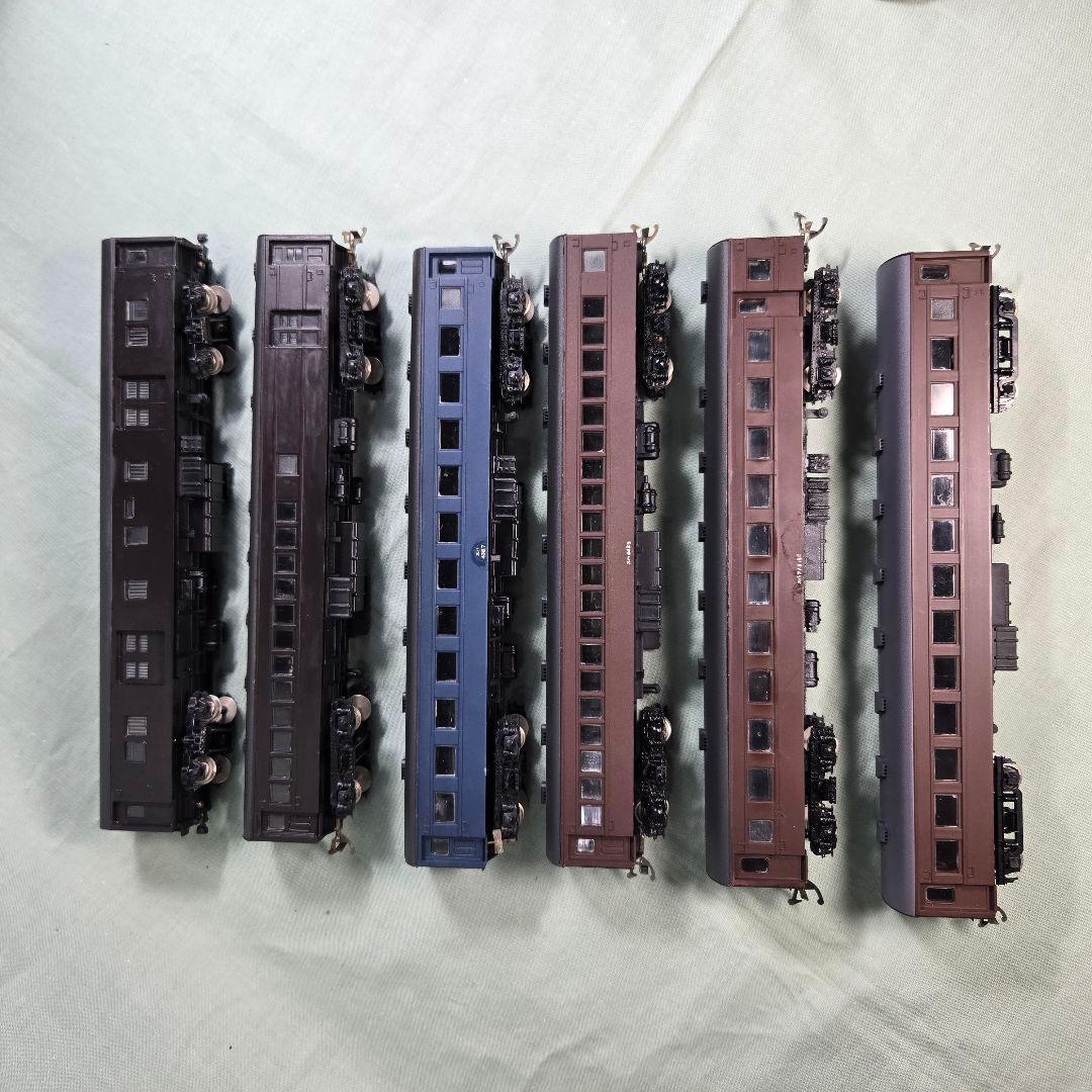 HOプラスチック製客車6両(Aセット)。ジャンク品。