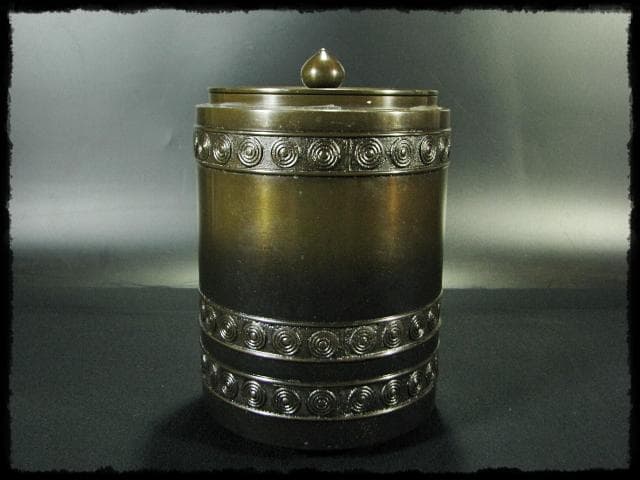 累座 唐銅 皆具 鎌谷 宗芳 擂座 水指 建水 杓立 蓋置 茶道具 f174