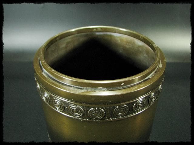 累座 唐銅 皆具 鎌谷 宗芳 擂座 水指 建水 杓立 蓋置 茶道具 f174