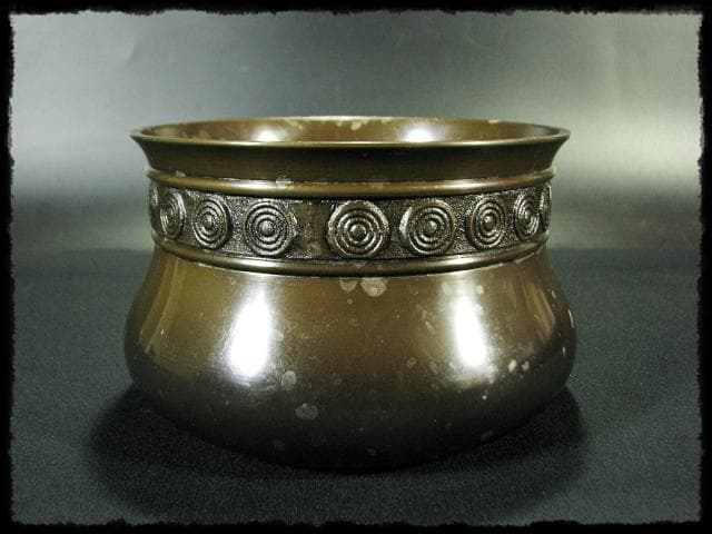 累座 唐銅 皆具 鎌谷 宗芳 擂座 水指 建水 杓立 蓋置 茶道具 f174