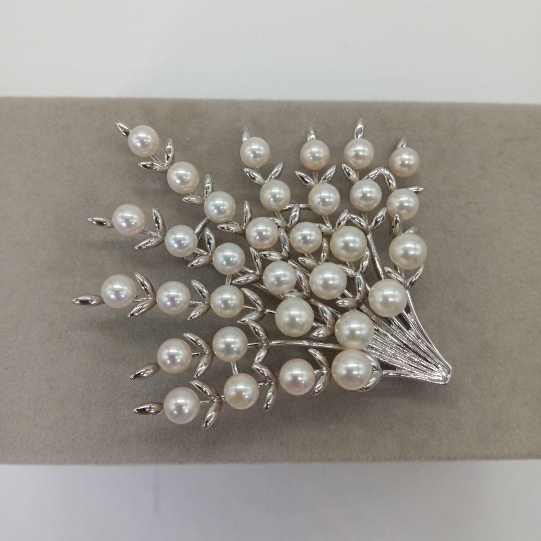 1-1893【美品】アコヤ ベビーパール SILVER ブローチ レディース
