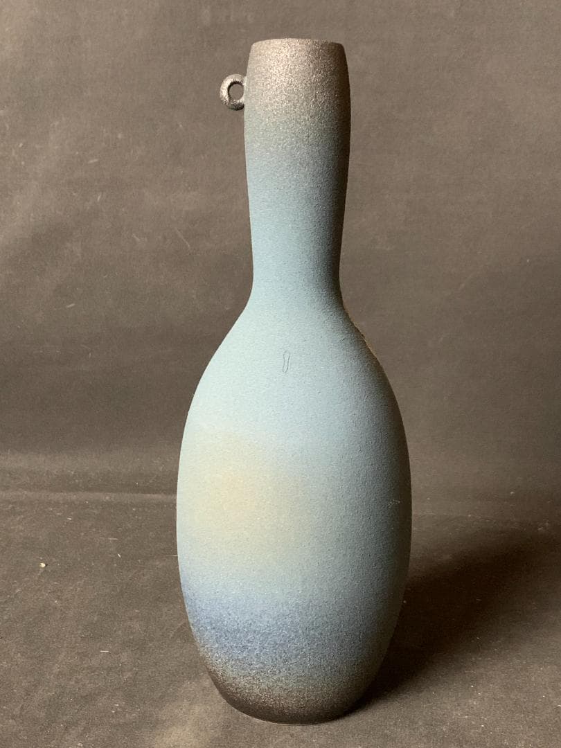 林小六造 泥彩 椿図 耳付 一輪生 共箱 共布　楠部弥弌師事 867