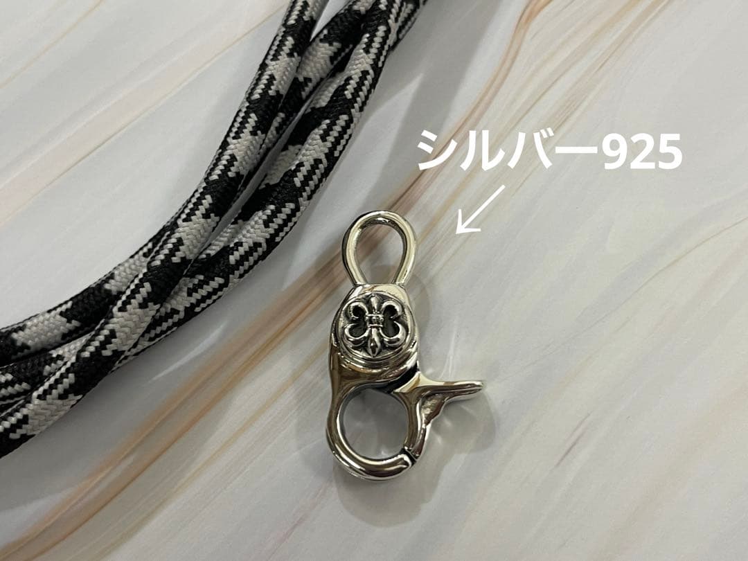 【シルバー925】スマホ・ショルダーストラップ　十字デザイン刻印入り