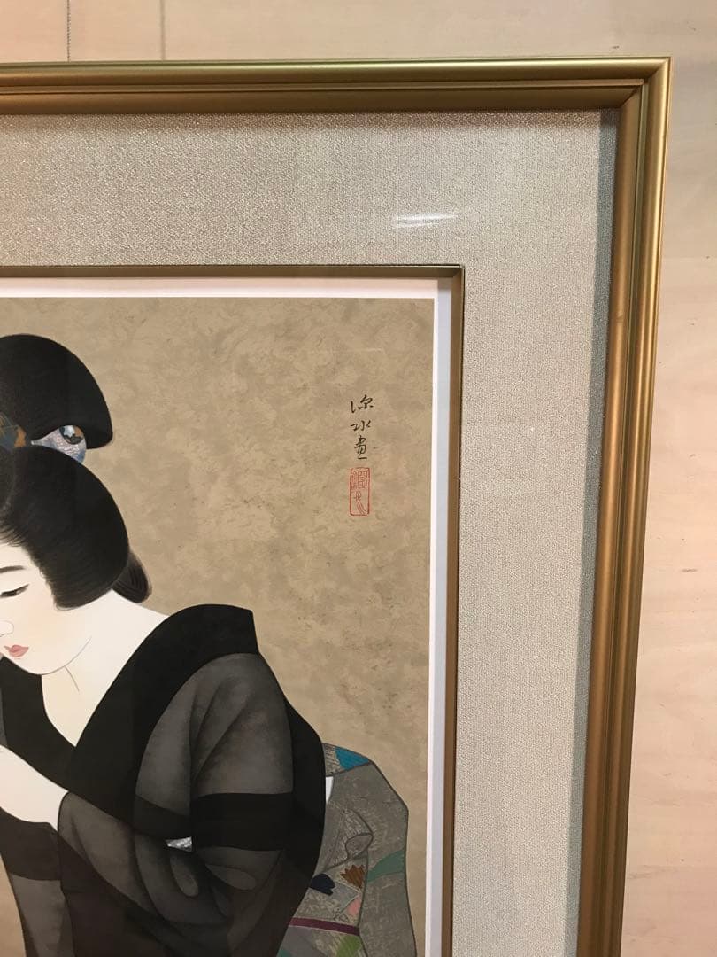 伊東深水　「指」　シルクスクリーン　落款・エディション・作品証明シール有り