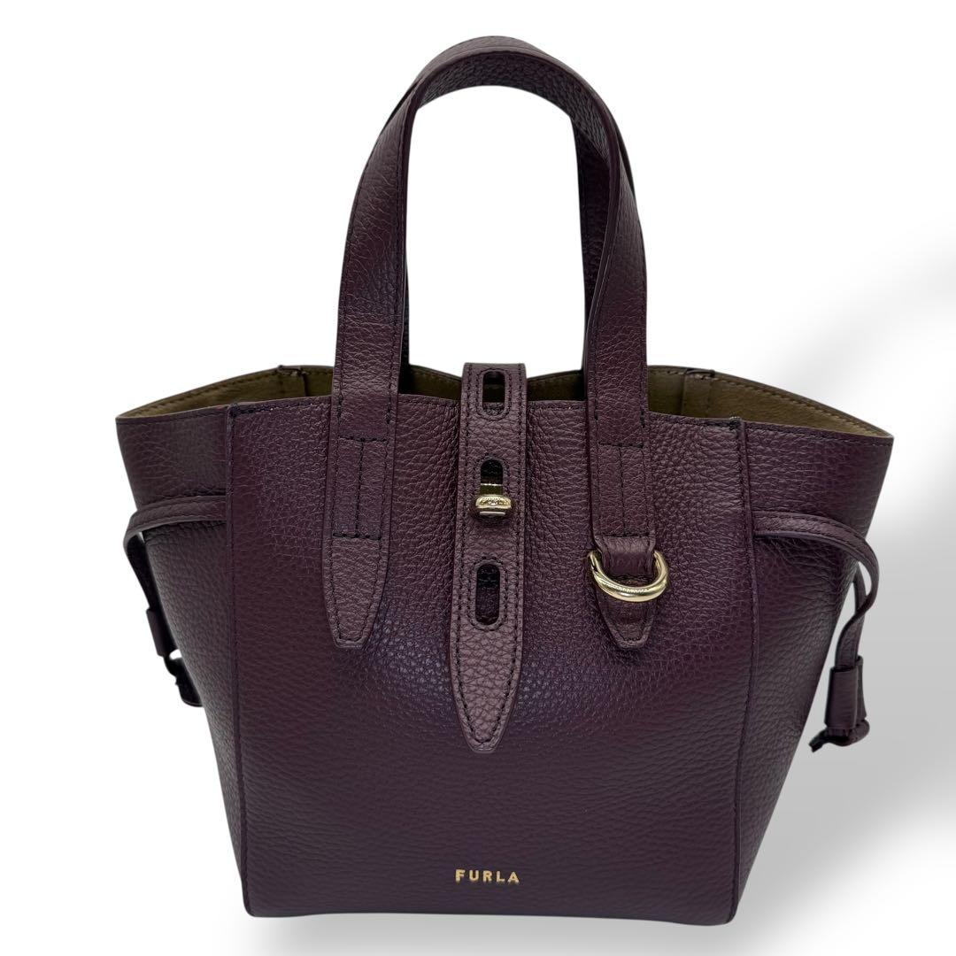 【美品】FURLA フルラ ショルダーバッグ 2way ミニ クロスボディ 紫