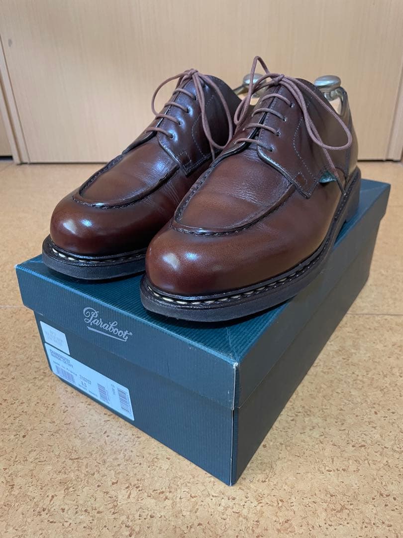 パラブーツ　シャンボード　カフェ　UK8.5 シューツリー付き　良革質