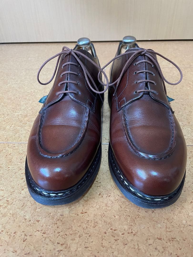 パラブーツ　シャンボード　カフェ　UK8.5 シューツリー付き　良革質