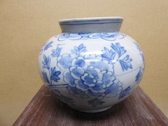 李朝染付壺　合せ箱　MA460