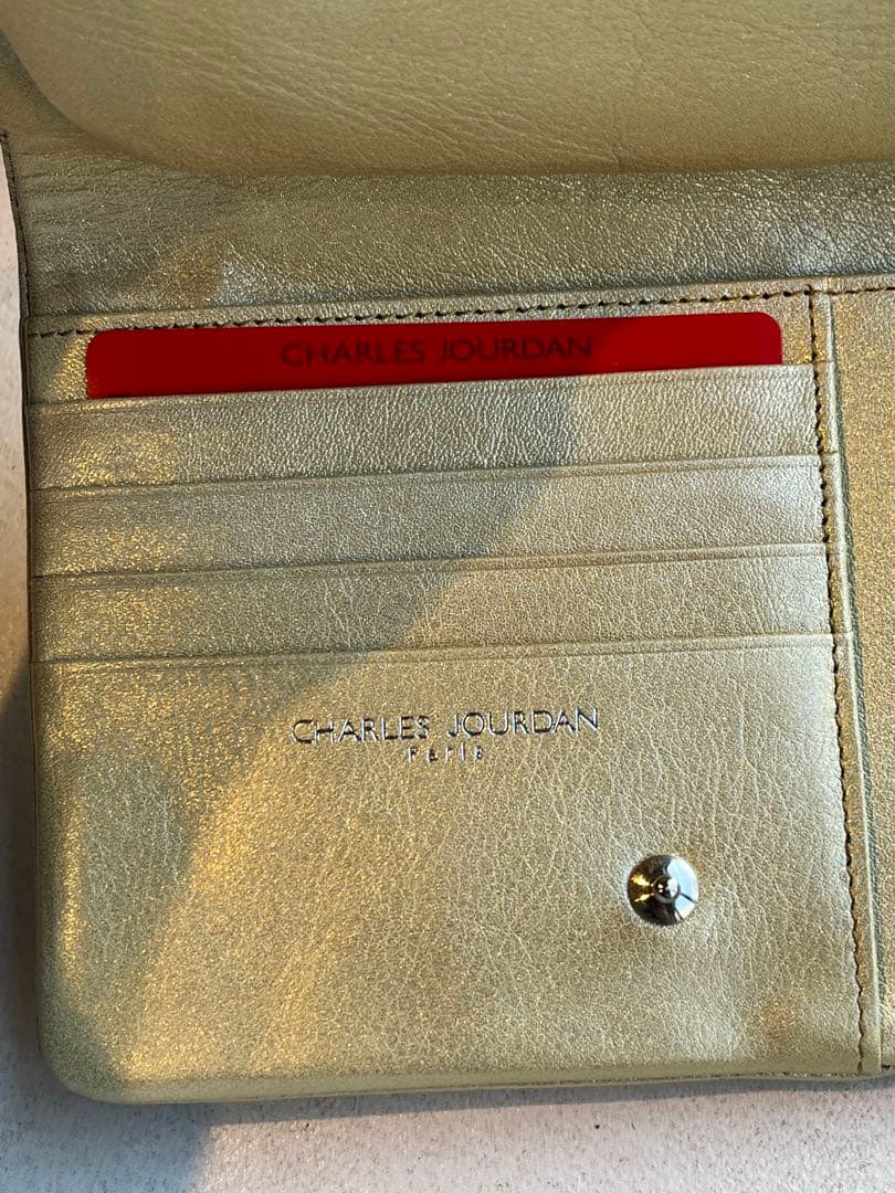 【新品未使用】CHARLES JOURDAN ゴールド　がま口　ケース