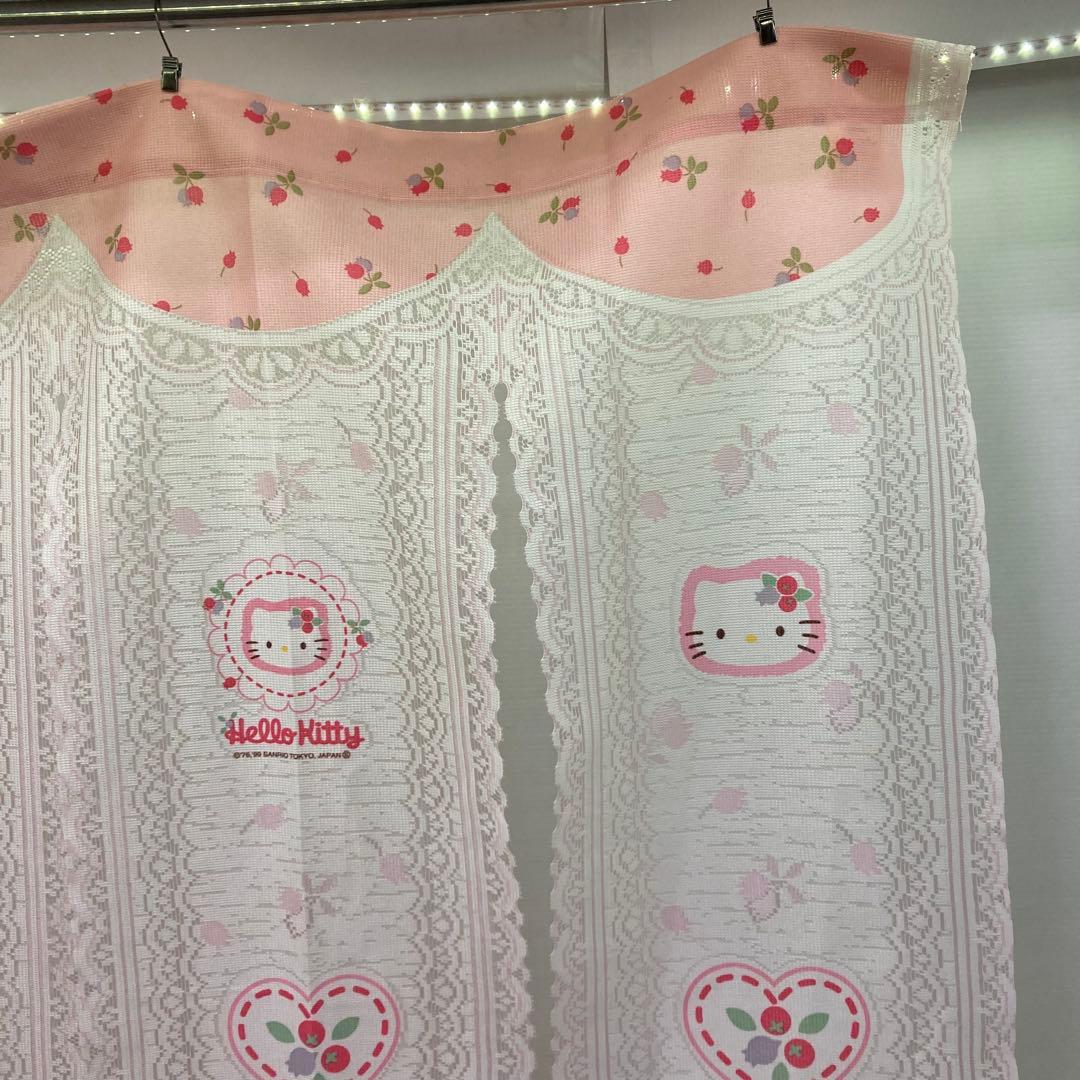 【希少★1999年製】ハローキティ　のれん　カフェカーテン　レース　サンリオ