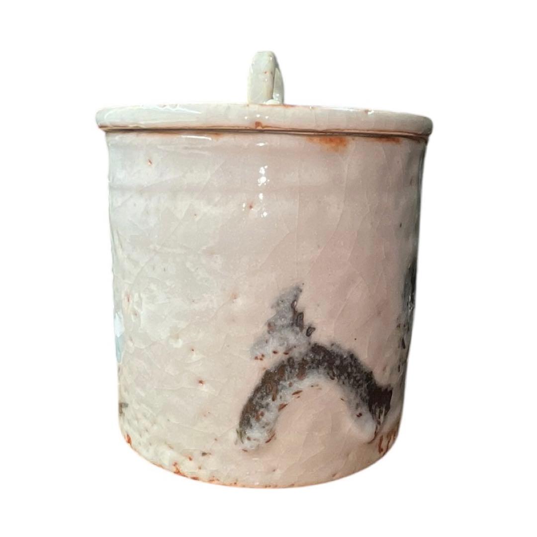 志野焼 水指 水埜古麦 作 共箱付き 茶道具