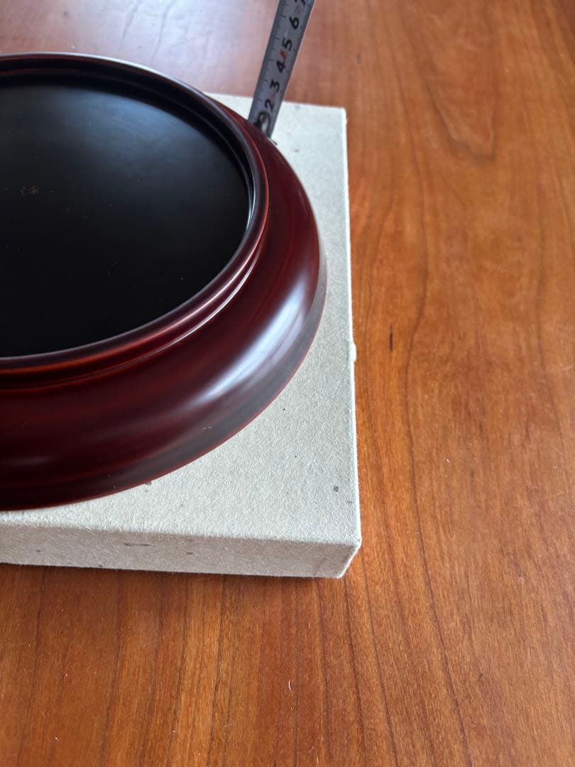 美品　浄法寺漆器工芸企業組合　岩舘正二　八寸皿　溜塗