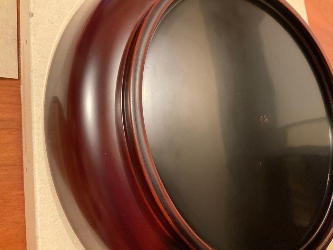 美品　浄法寺漆器工芸企業組合　岩舘正二　八寸皿　溜塗