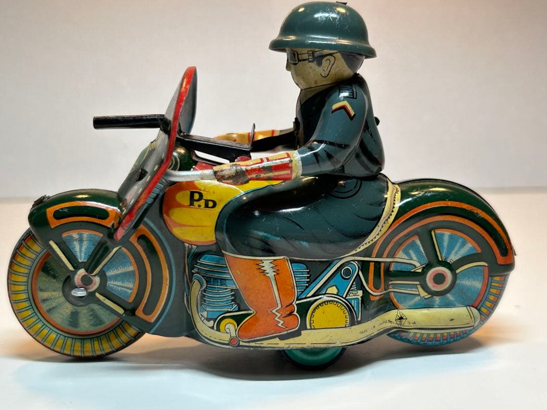 当時物 ブリキ 1950s タイヨー社製 ミリタリーバイク トミカ 大盛屋