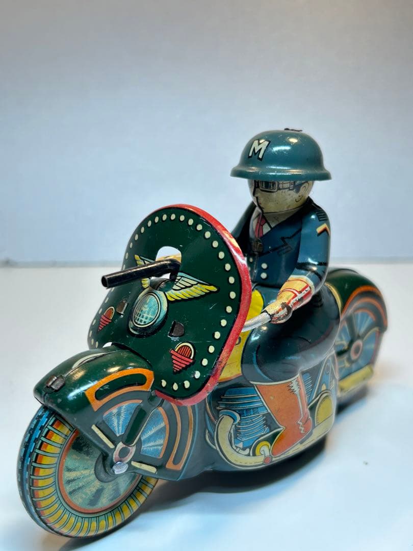 当時物 ブリキ 1950s タイヨー社製 ミリタリーバイク トミカ 大盛屋