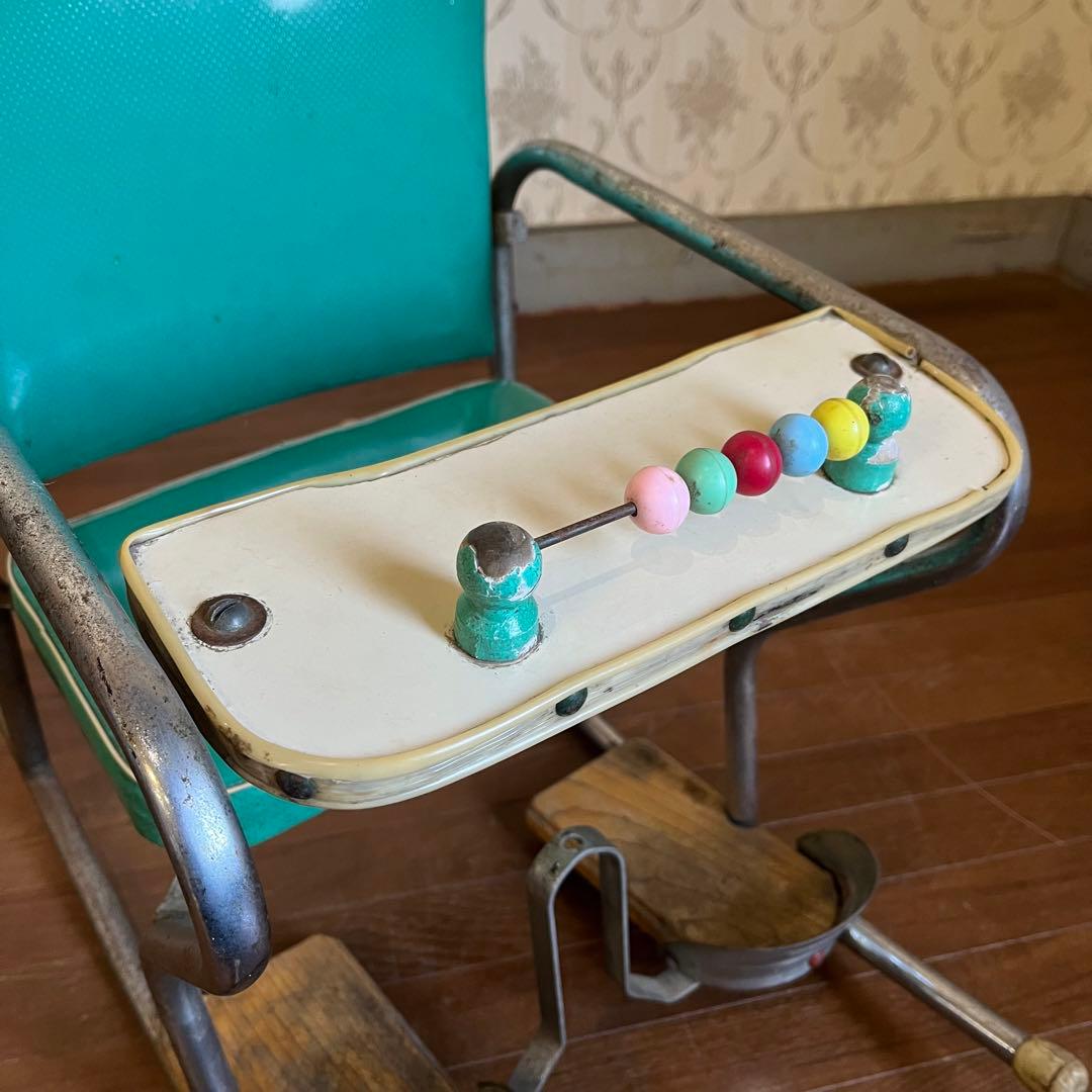 【アンティーク】昭和レトロ ロッキングベビーチェア 赤ちゃん椅子 遊具付き