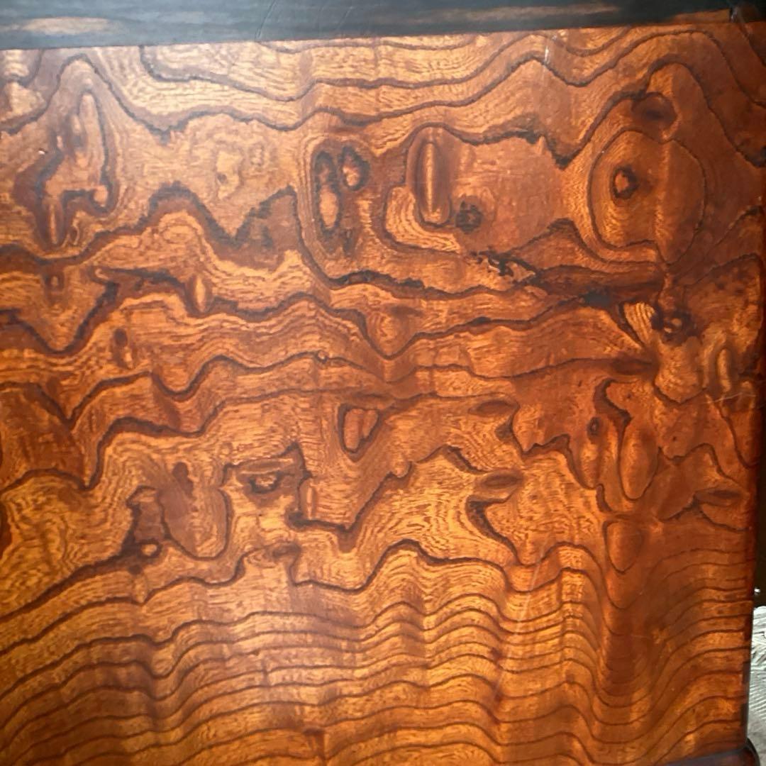 江戸火鉢　長火鉢　関東火鉢　欅　玉杢　銘木　（特注五徳付）