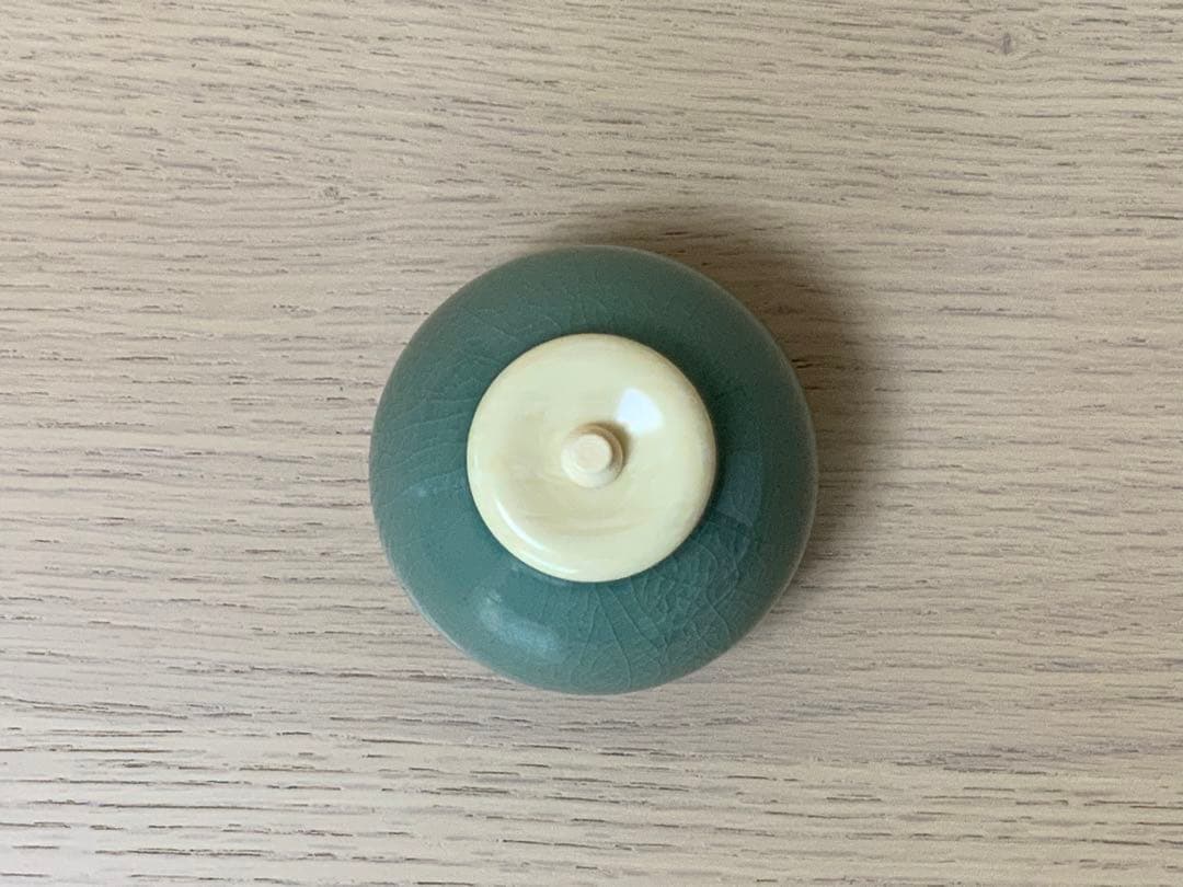 茶道具 青磁 茶入れ 名物裂 十色間道 茄子茶入れ