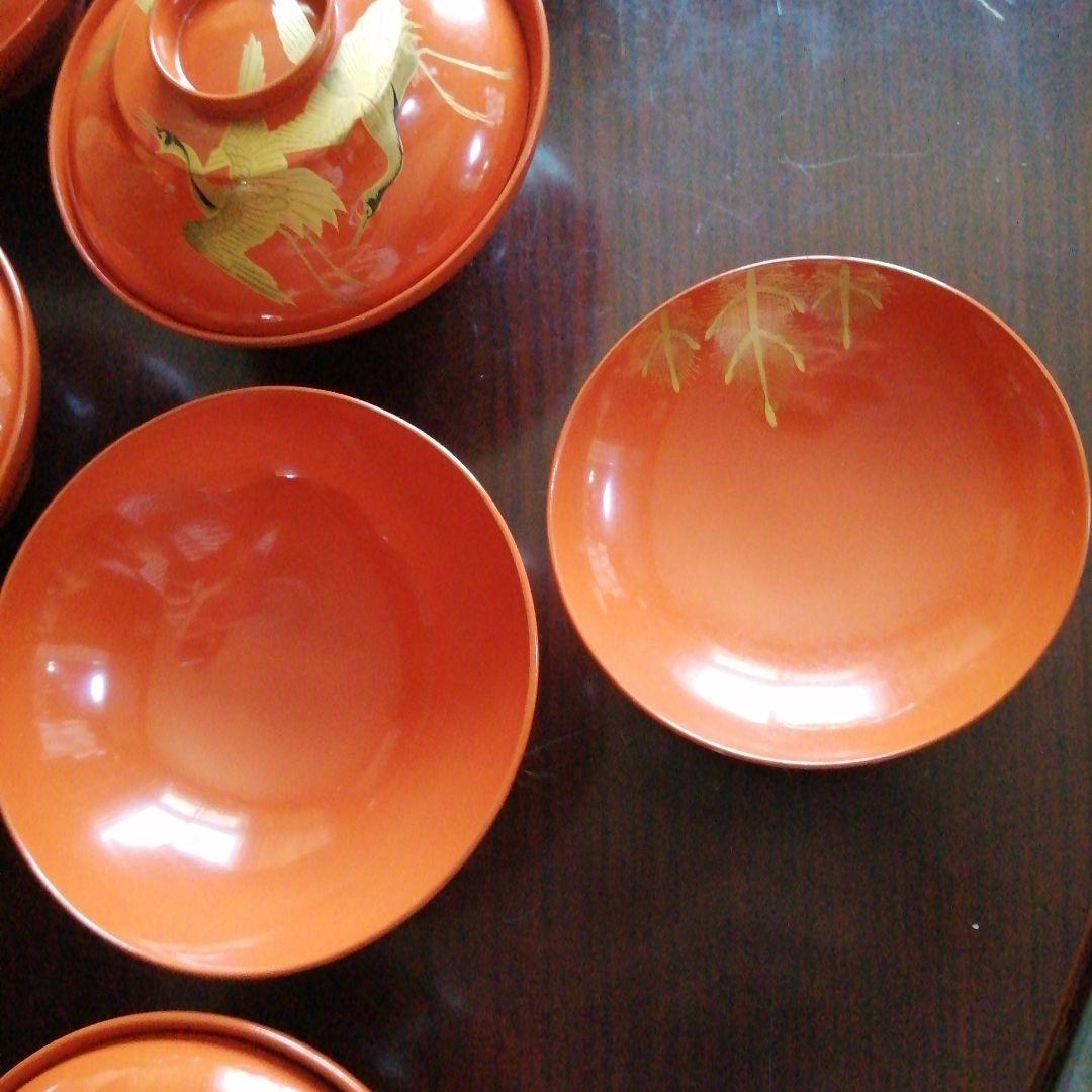 木製本漆塗　金蒔絵朱吸物椀　20客　12.5cm　大正期