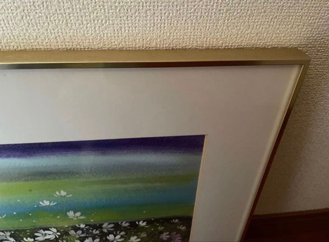 絵画　荒木幸史　肉筆画　1980年代　コスモス　ヴィンテージ　50㎝×50㎝