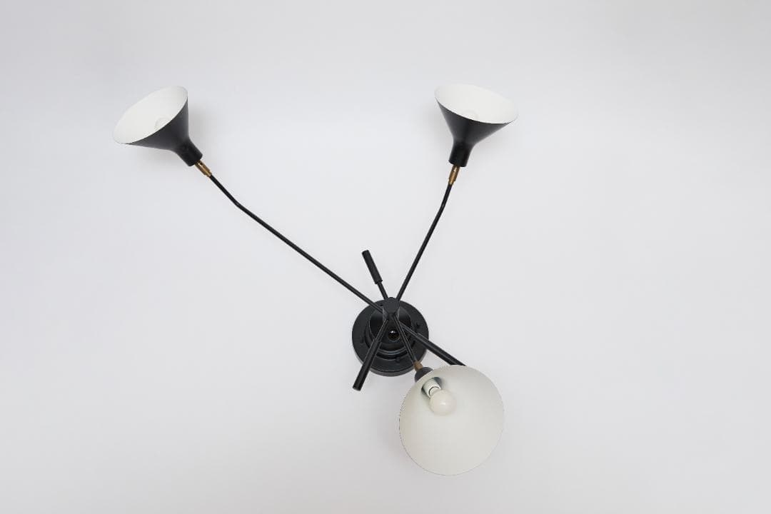 リモコン式 可動型3灯式シーリングスポット　ブラック