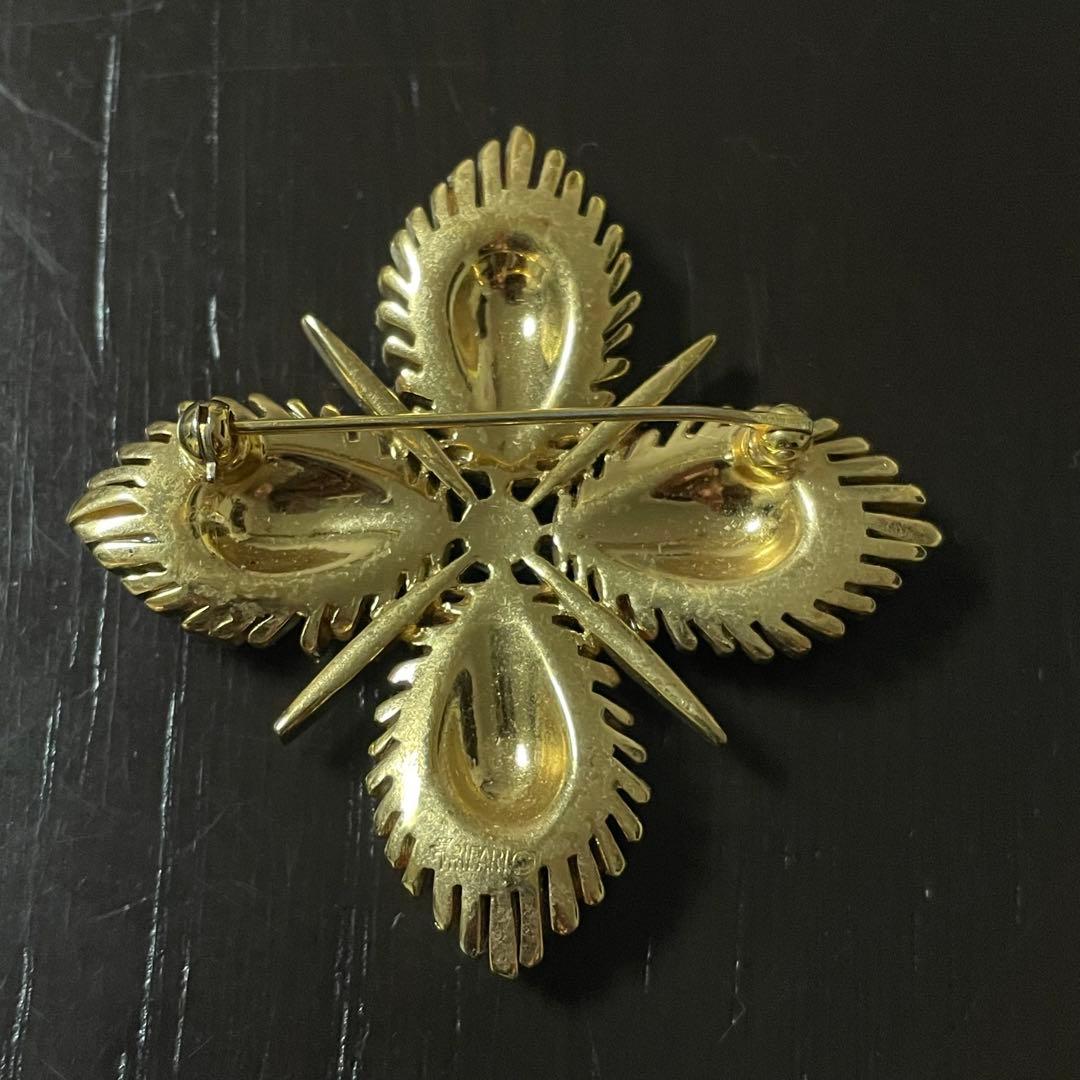 レア　TRIFARI ヴィンテージ　ターコイズ　カボション ブローチ