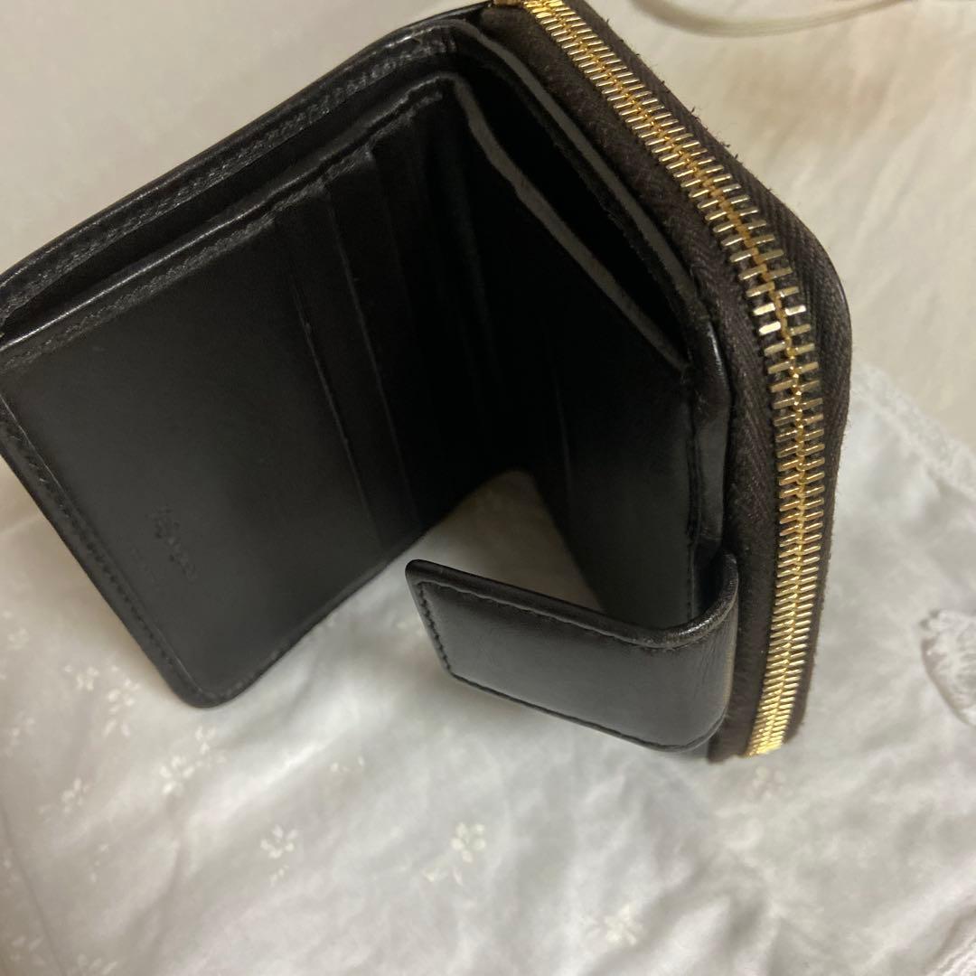 週末限定お値段　イヴサンローラン　2つ折り財布ダークブラウン