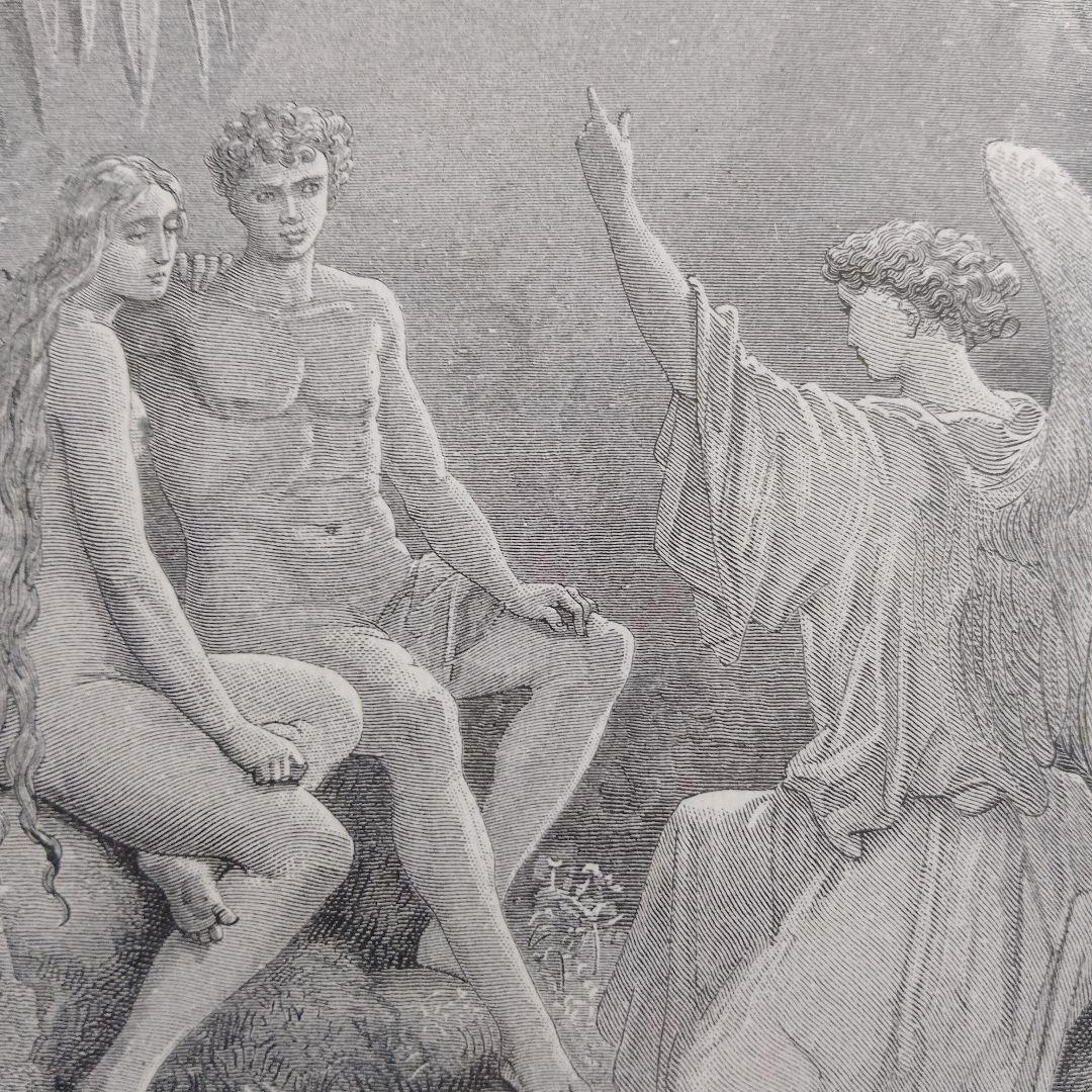 ギュスターヴ ドレ　木口木版『天使ラファエルとの会議』1800年代後半制作
