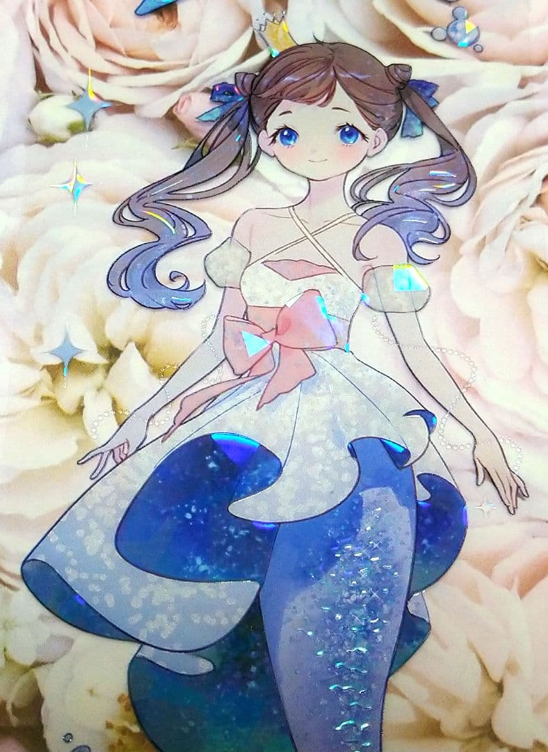 J473＃鲛人泪(贝壳光)刺猬家切り売り海外人物マステ女の子人魚