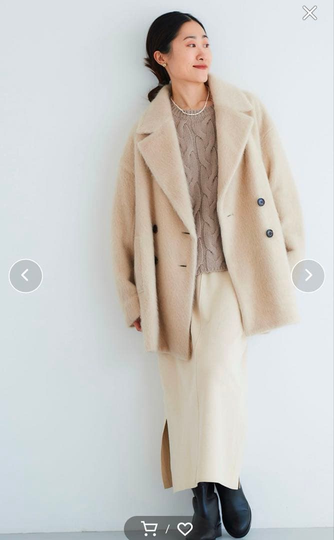 ルクールブラン　シャギーダブルテーラーコート