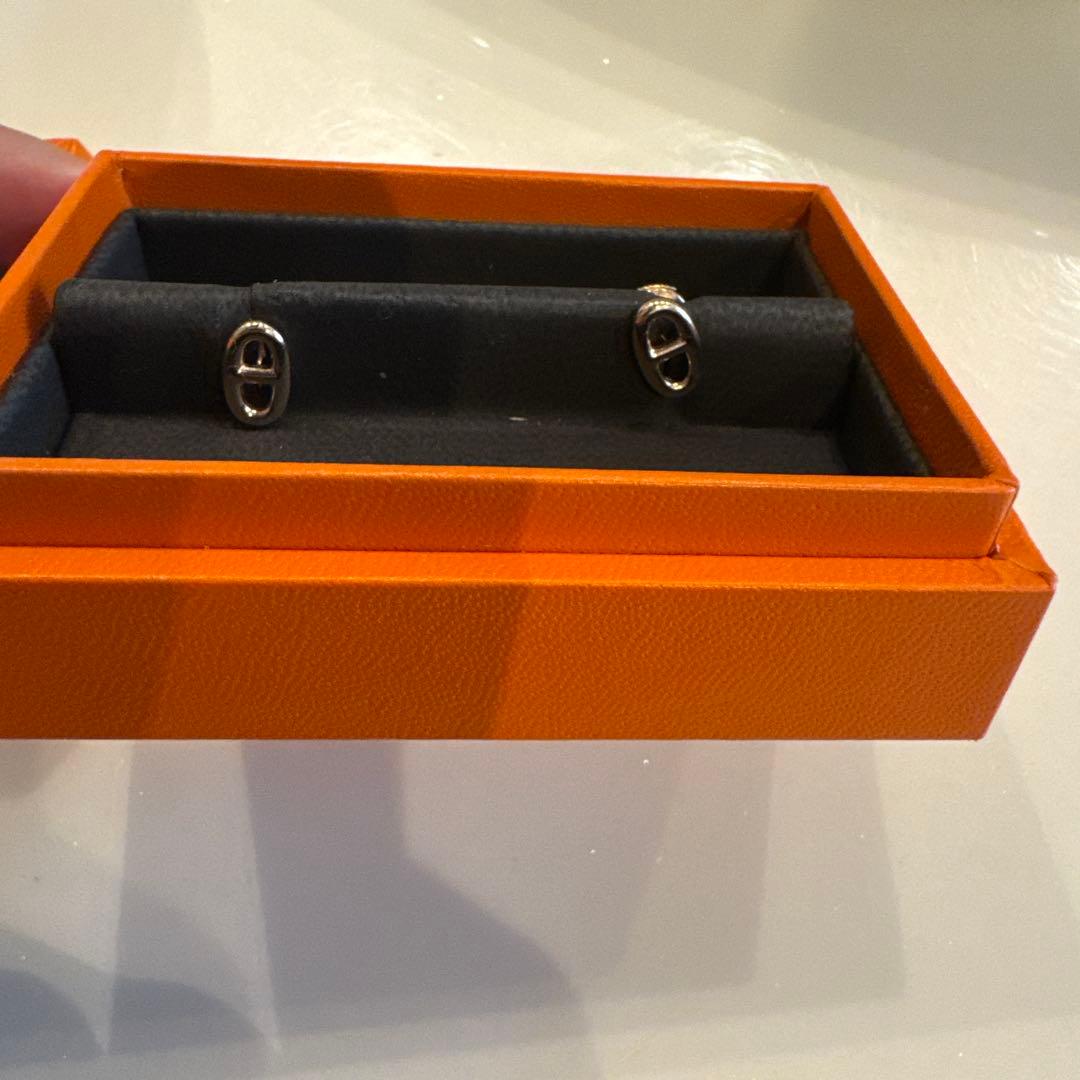 チ*ダ様 HERMES シェーヌダンクル　ローズゴールドピアス