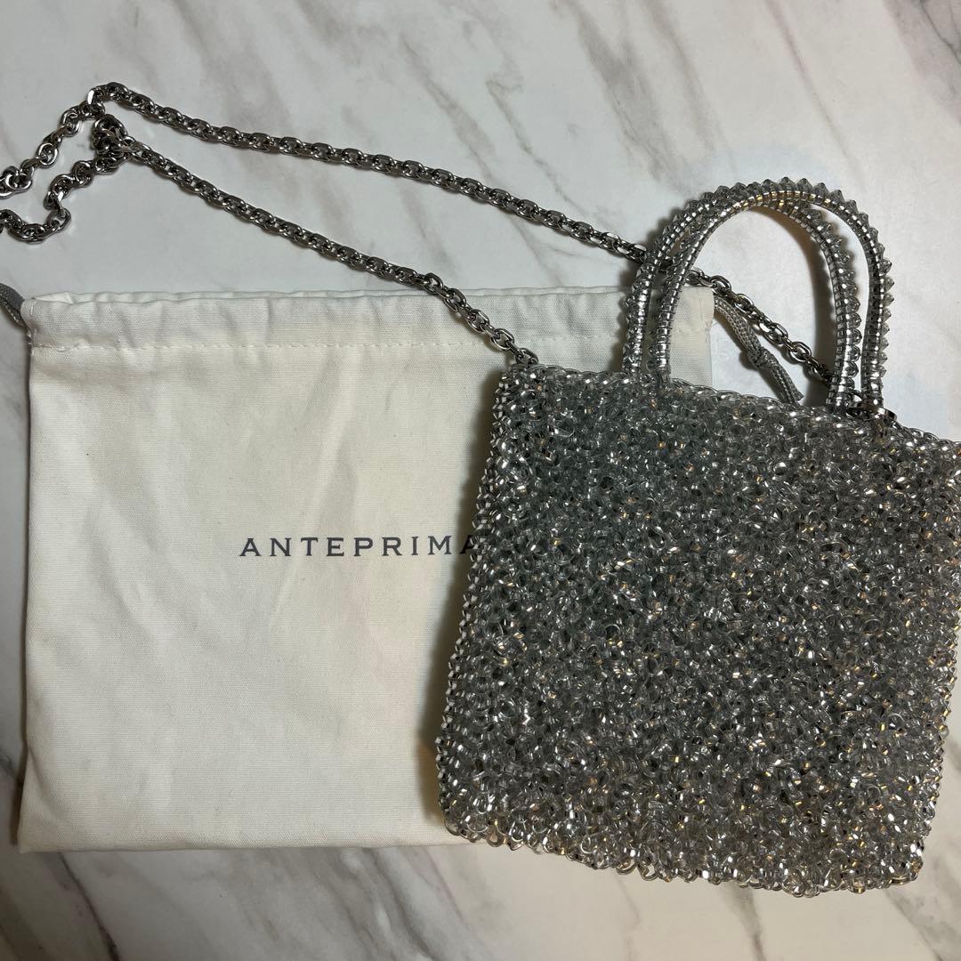 ANTEPRIMA シルバー ビーズショルダーバッグ　ミニアトゥーラ