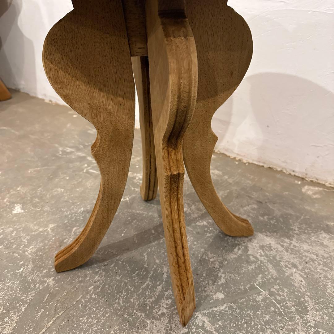 ヴィンテージ　サイドテーブル　剥離　ラウンド　花台