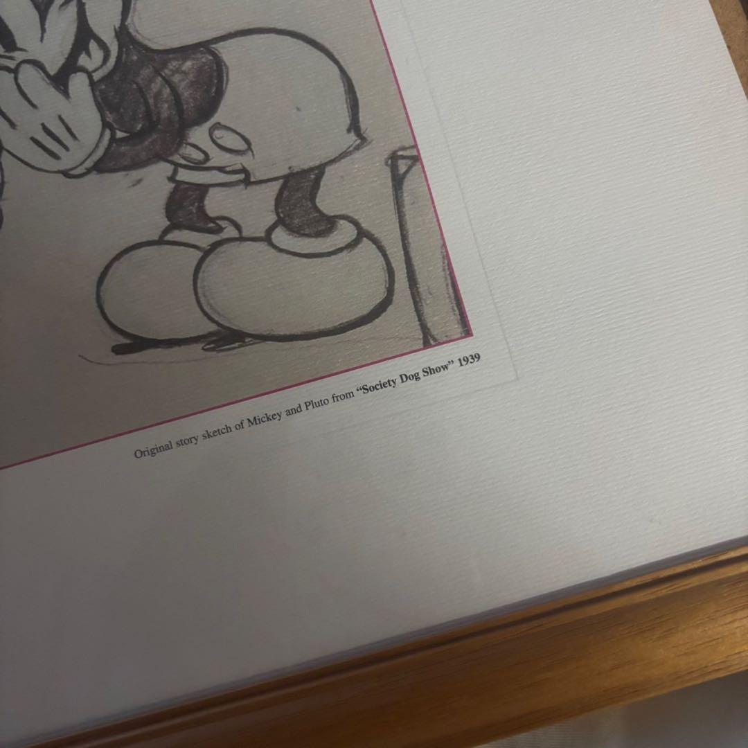 Disney ディズニー スケッチ複製 Mickey＆Pluto 2枚セット
