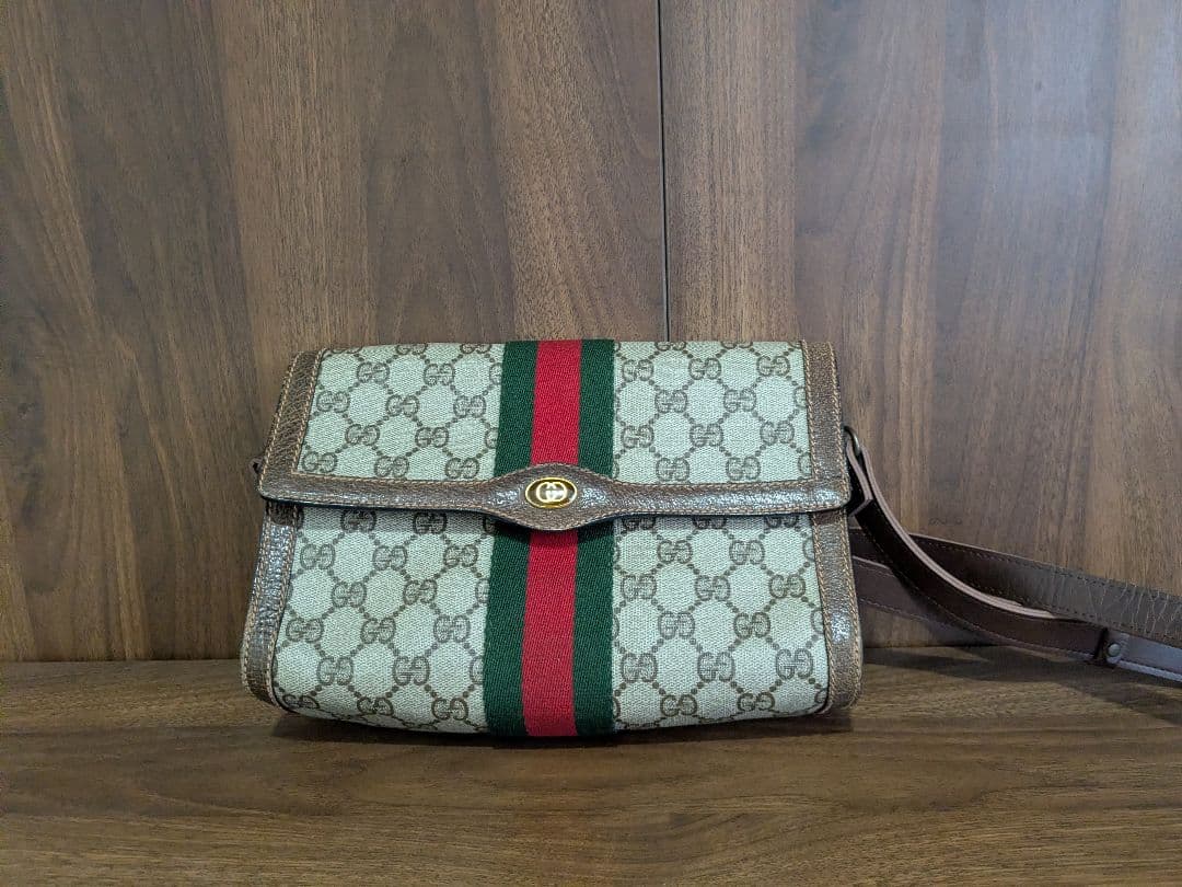 雪*様 GUCCI グッチ クラッチバッグ GG柄 シェリーライン セカンド 茶