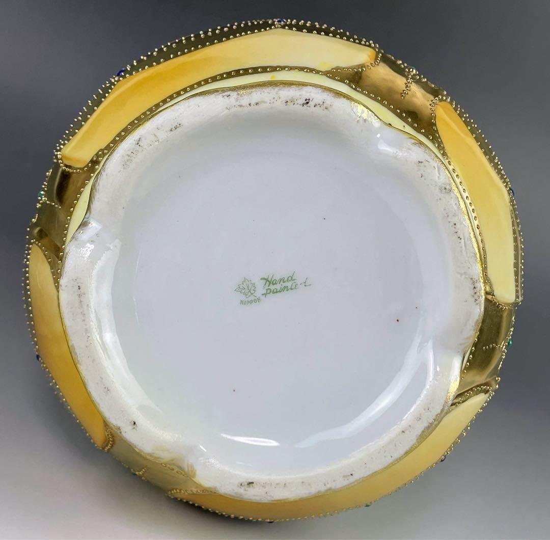 【大型】オールドノリタケ ３０cm アールヌーボー 薔薇紋 ジュエル金盛り 花瓶