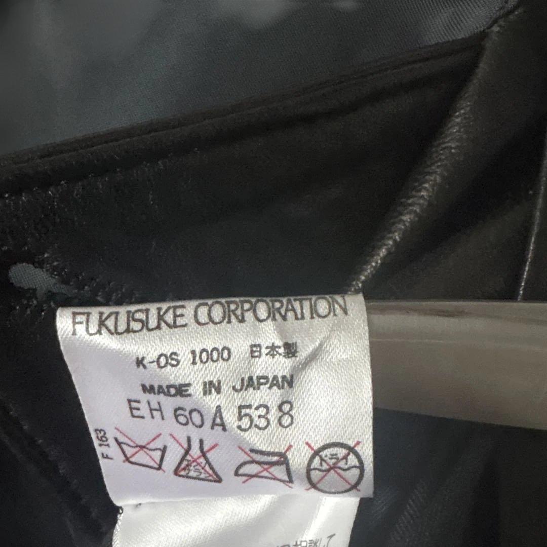 美品【ジャパンピンデージ】LANCEL シングルライダースＬ　黒　ラムレザー