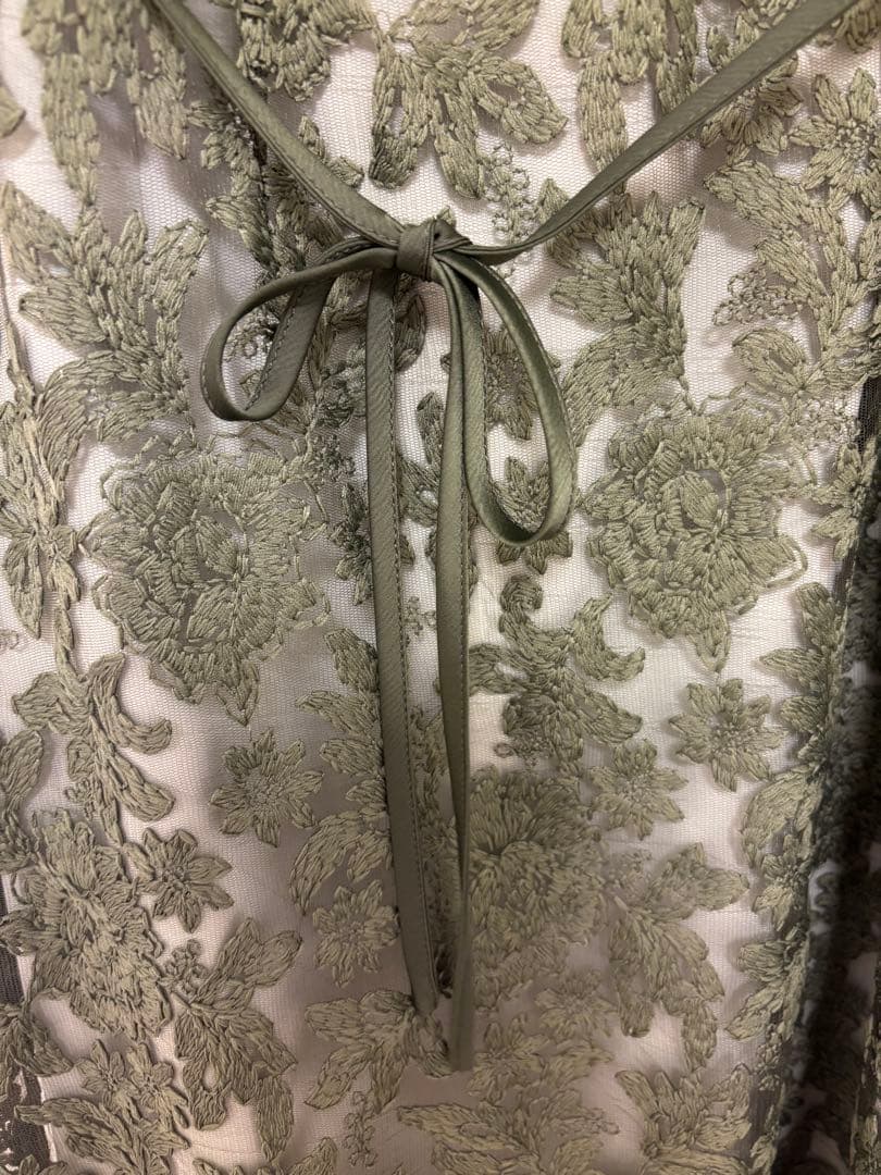 leja ドレス レース オケージョン グリーン シースルー