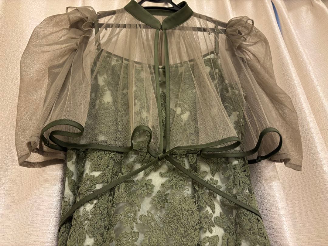 leja ドレス レース オケージョン グリーン シースルー