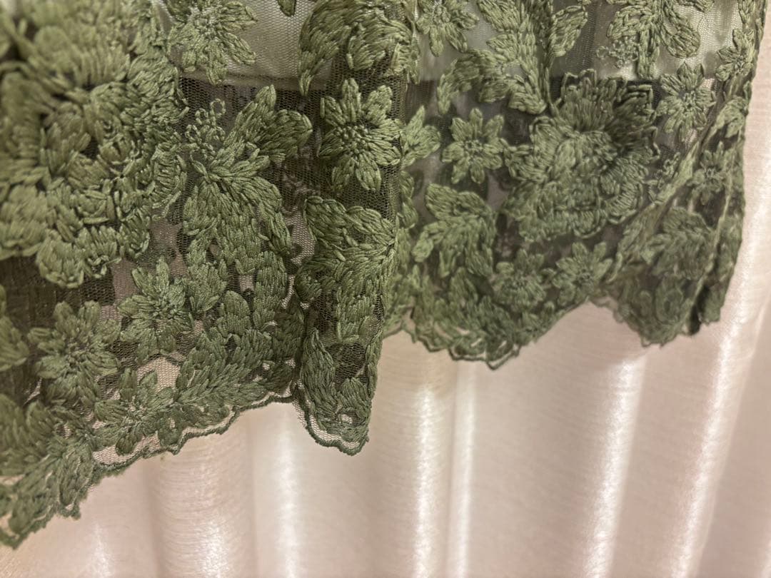 leja ドレス レース オケージョン グリーン シースルー