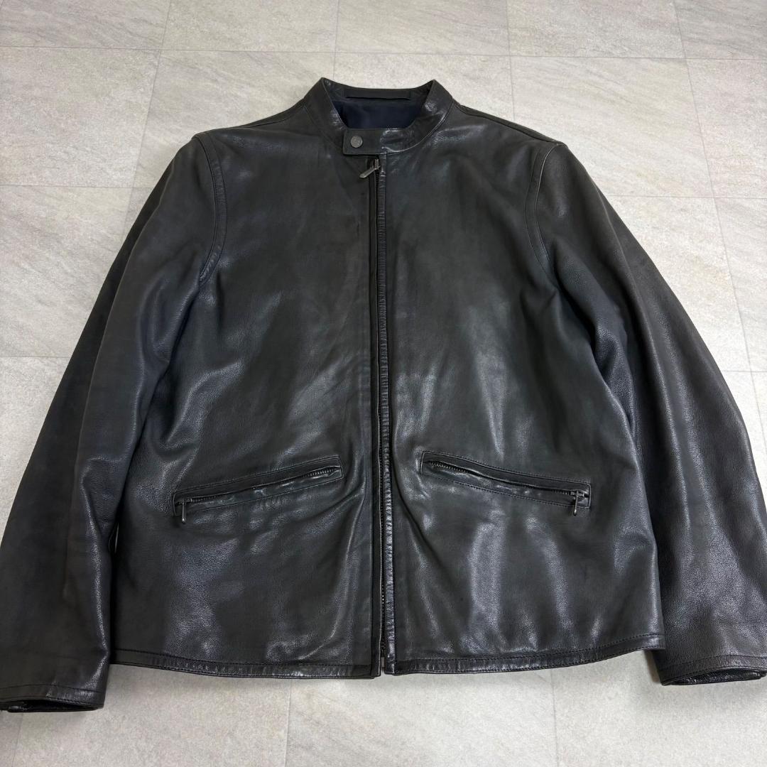 ダンヒル Dunhill ジャケット レザージャケット シングルライダース ラム