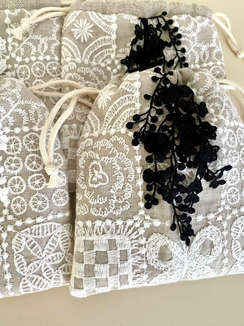 【る】forest tile × choucho 巾着ポーチ　4点