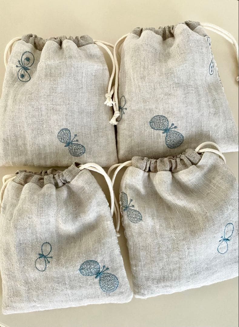 【る】forest tile × choucho 巾着ポーチ　4点