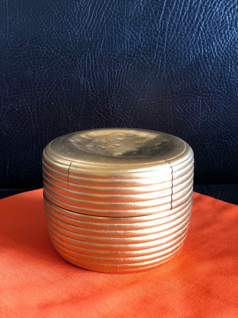 茶道具　茶入れ　棗　小崎清人作　外金　茶器　共箱付き　銘有