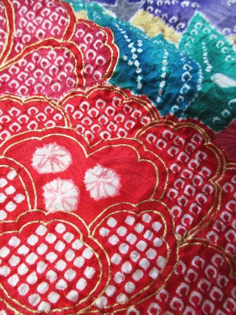 美品！絞り＊花車＊金彩＊ラグジュアリー＊振袖＊トールサイズ＊１６８ｃｍ＊裄６８