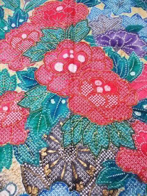 美品！絞り＊花車＊金彩＊ラグジュアリー＊振袖＊トールサイズ＊１６８ｃｍ＊裄６８