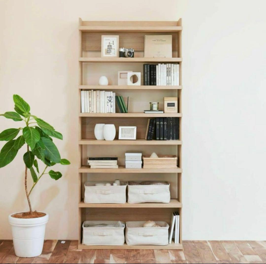 オープンラック シェルフ ナチュラルブラウン 大型 本棚 トルフラット